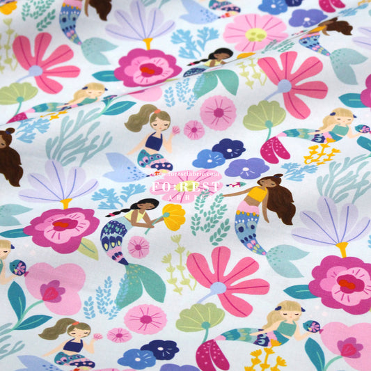 cotton - Mermaid Flower fabric