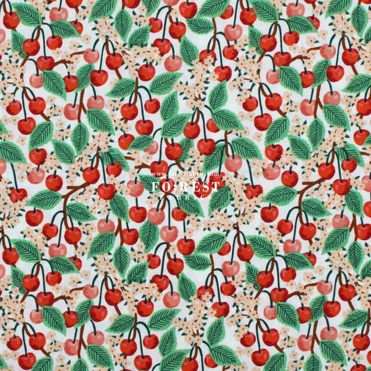 cotton - orchard Cherry Blossom - Cream fabric