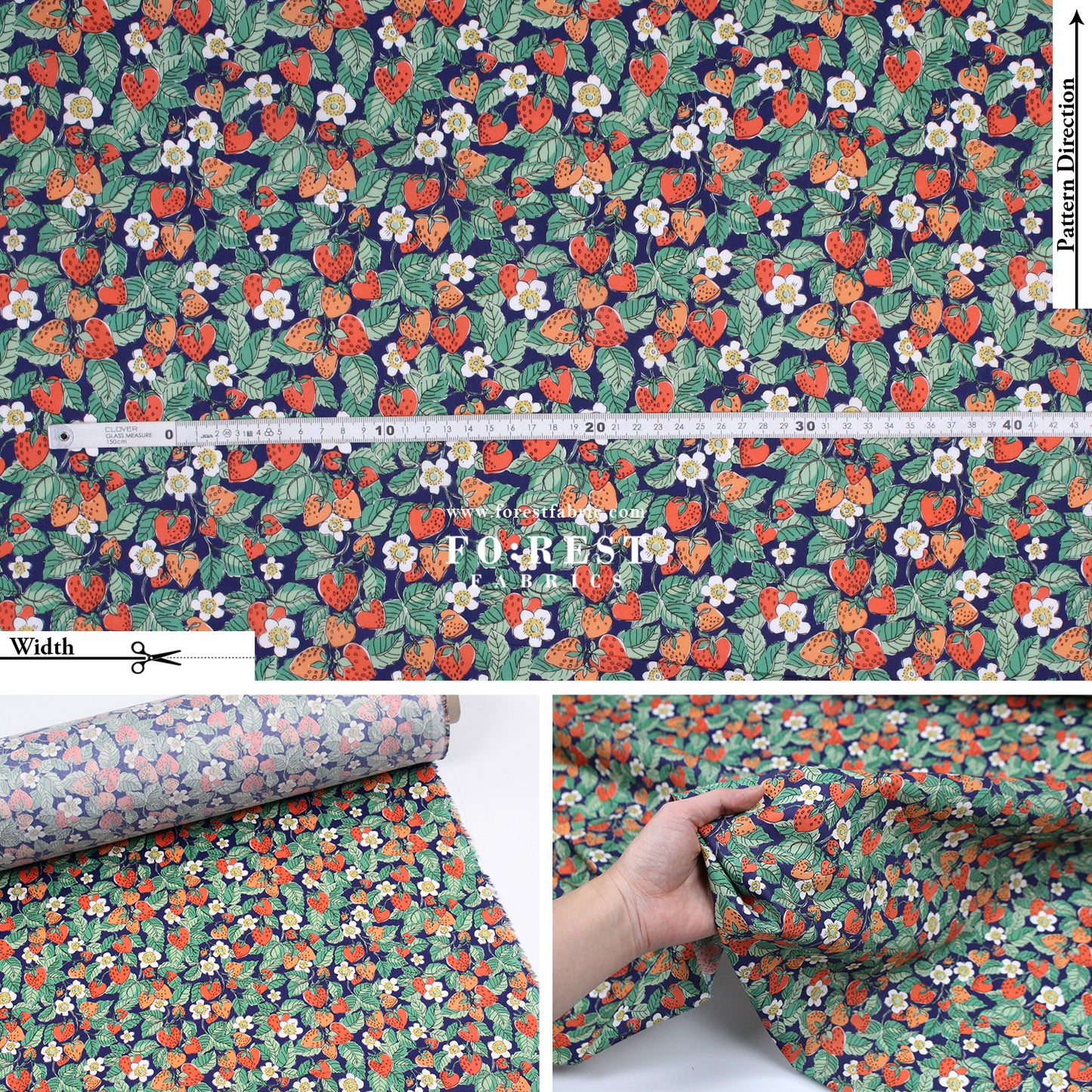 Liberty of London (Cotton Tana Lawn Fabric) - Strawberry Dream