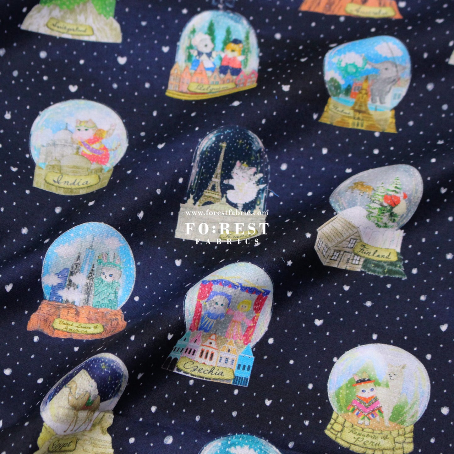 cotton - Magical Snow Globes fabric