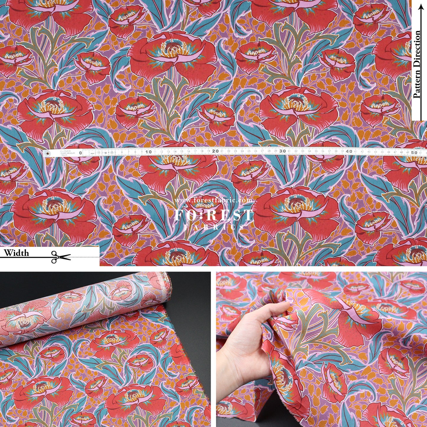 Liberty of London (Cotton Tana Lawn Fabric) - Rossetti's Garden