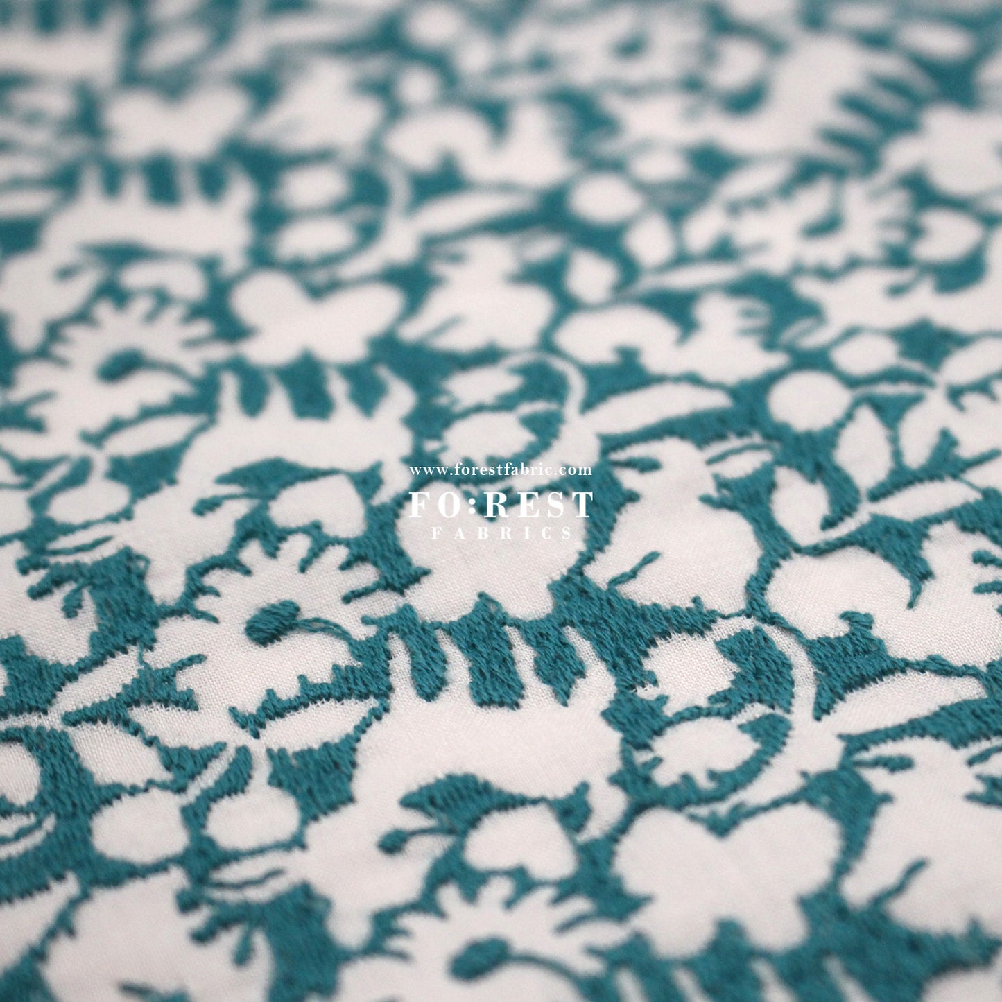 Cotton Lawn Embroidery - Powder Flake Pink x Green