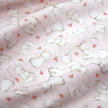 cotton - Rabbit fabric Pink