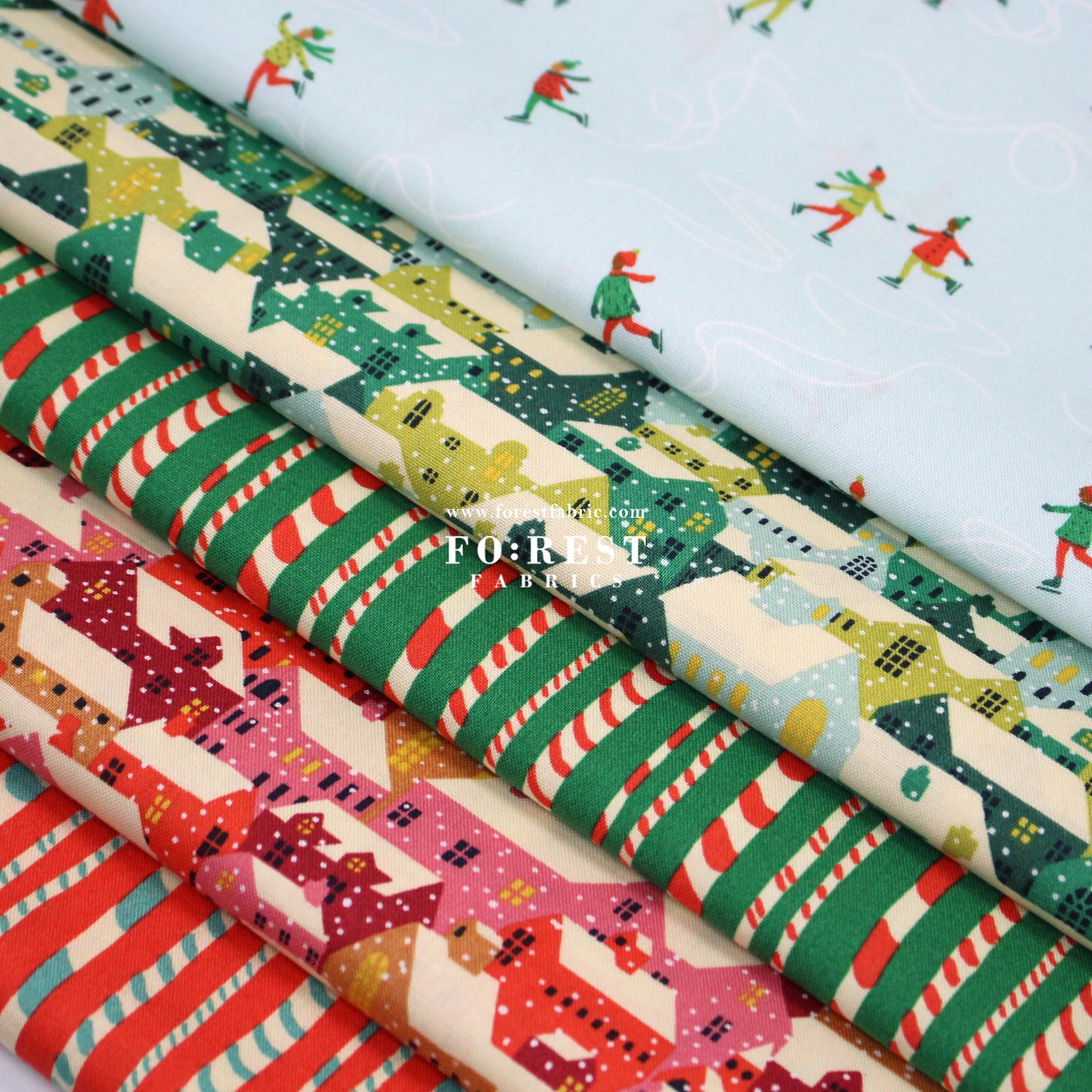 Quilting Liberty Festive Fair Chirtmas fabric SET