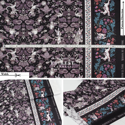 Satin Super Cotton - JoliFleur Poisonberry Thief fabric Black