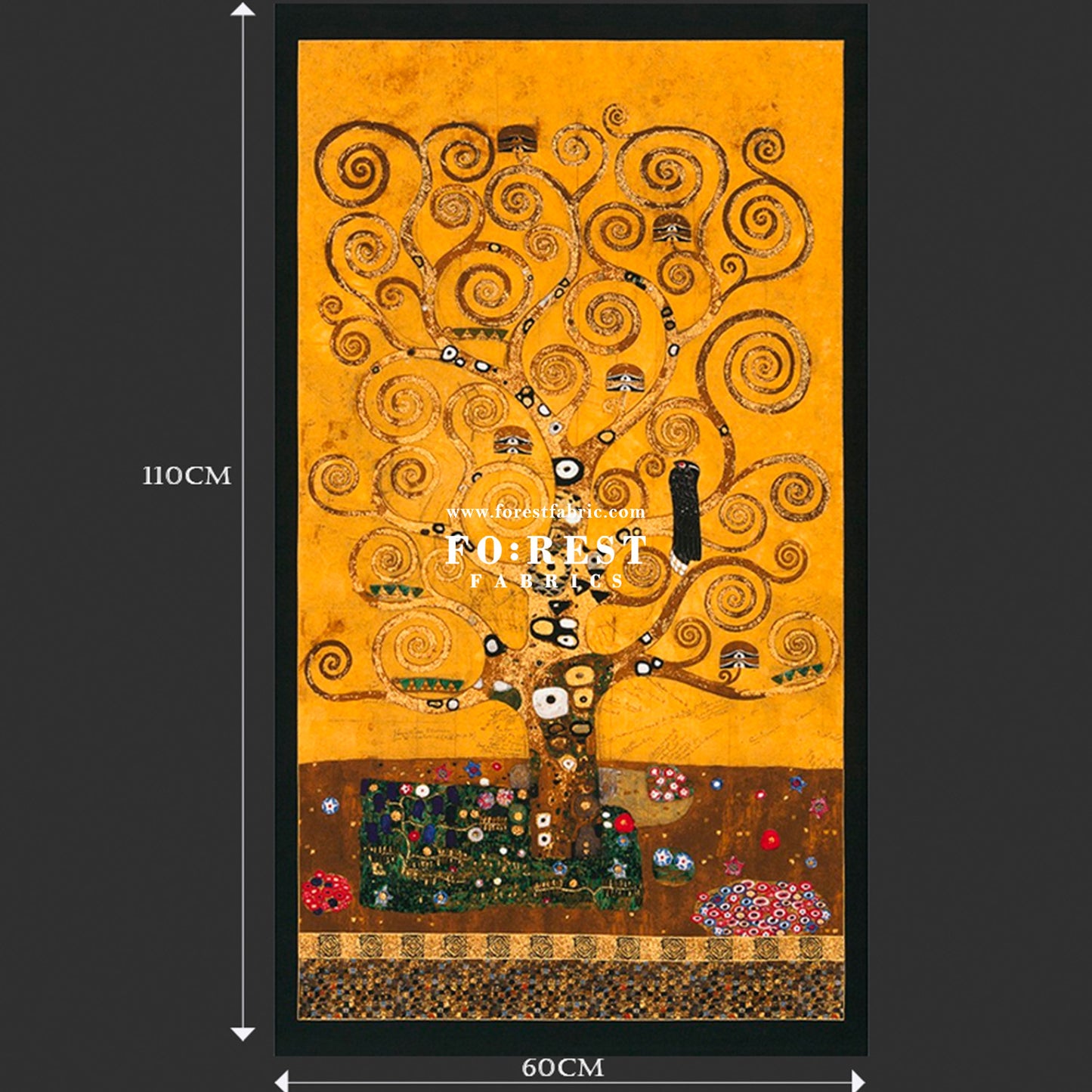 cotton - Gustav Klimt Tree of Life Panel fabric