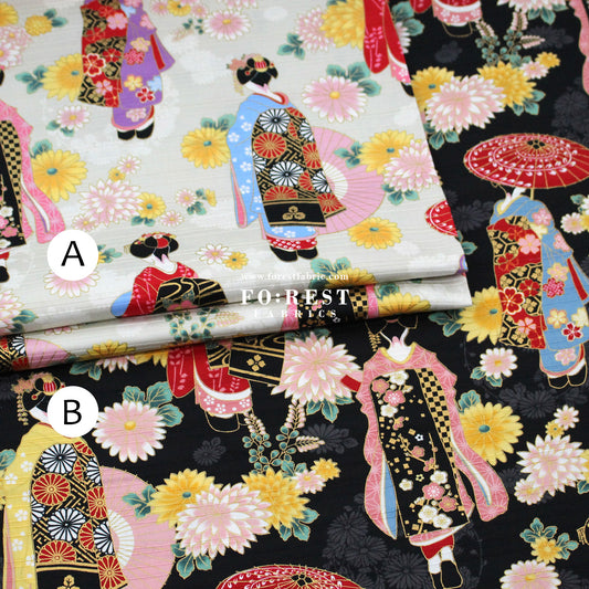 Dobby - Kyoto Geisha Japanese Style fabric