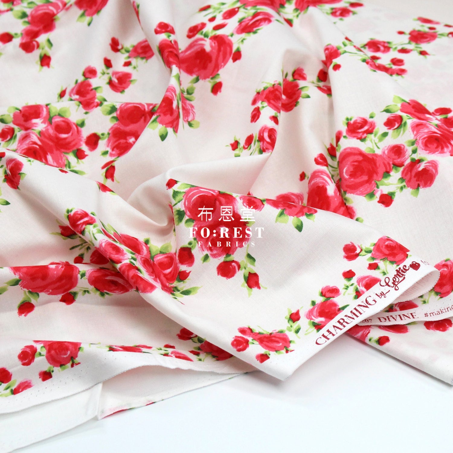 Cotton - Charming Rose Strip Fabric