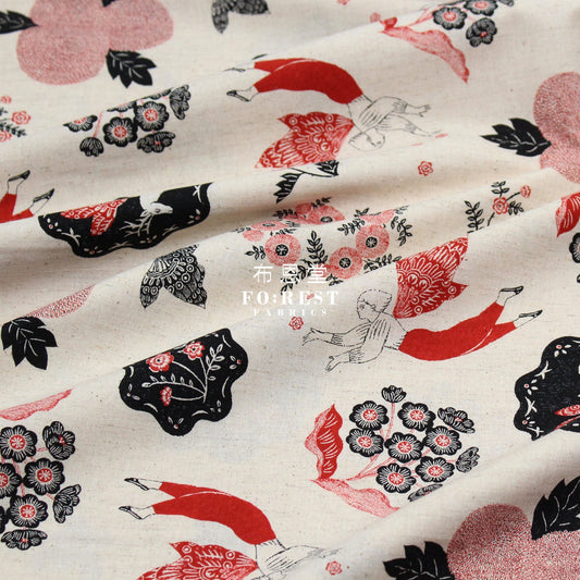 Cotton Linen - Garden Sanae Sugimoto Fabric Natural