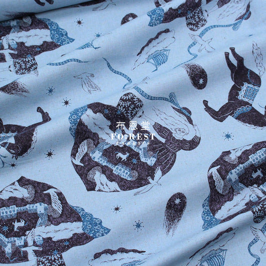 Cotton Linen - Vacation Sanae Sugimoto Fabric Blue