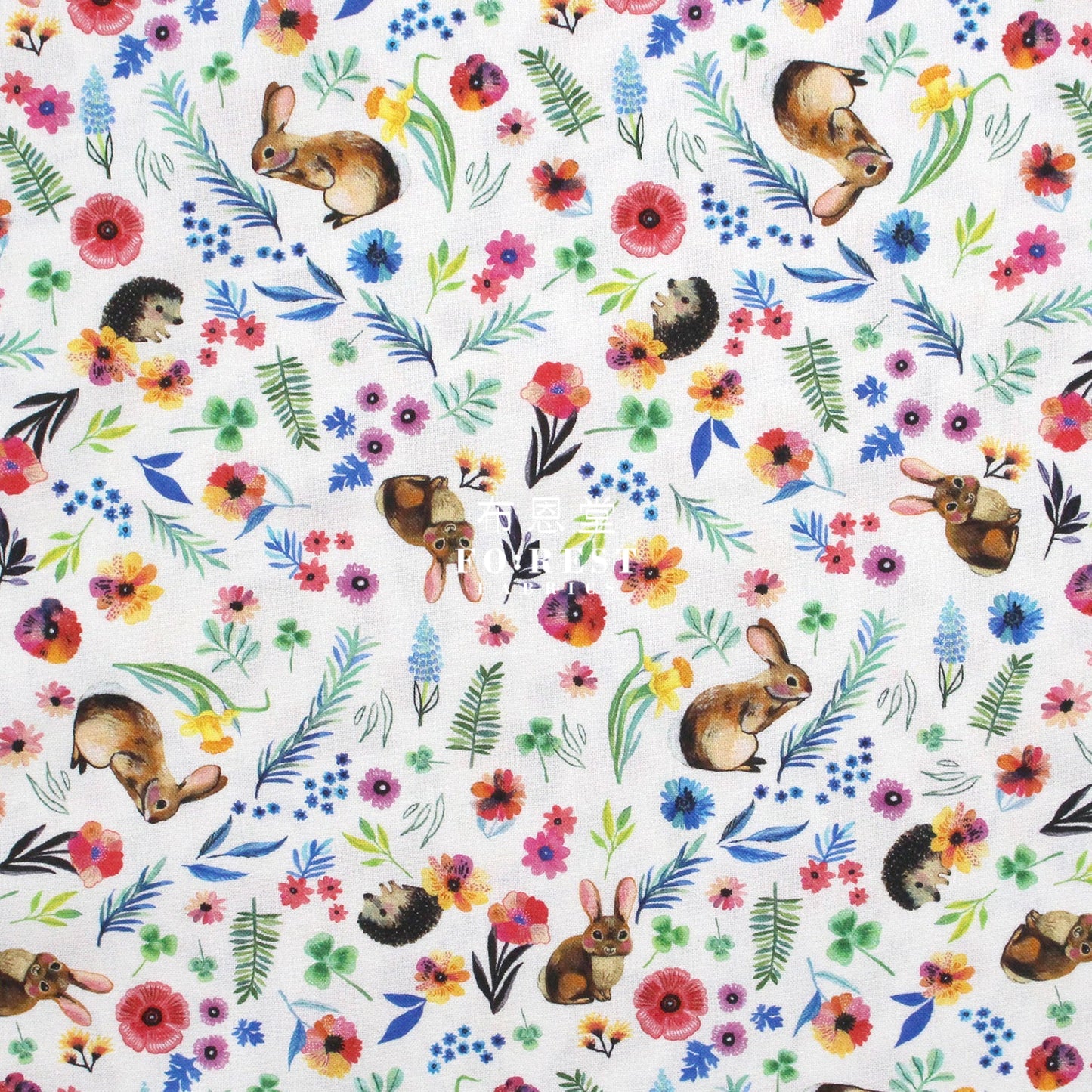 Cotton - Rabbit Flower Fabric