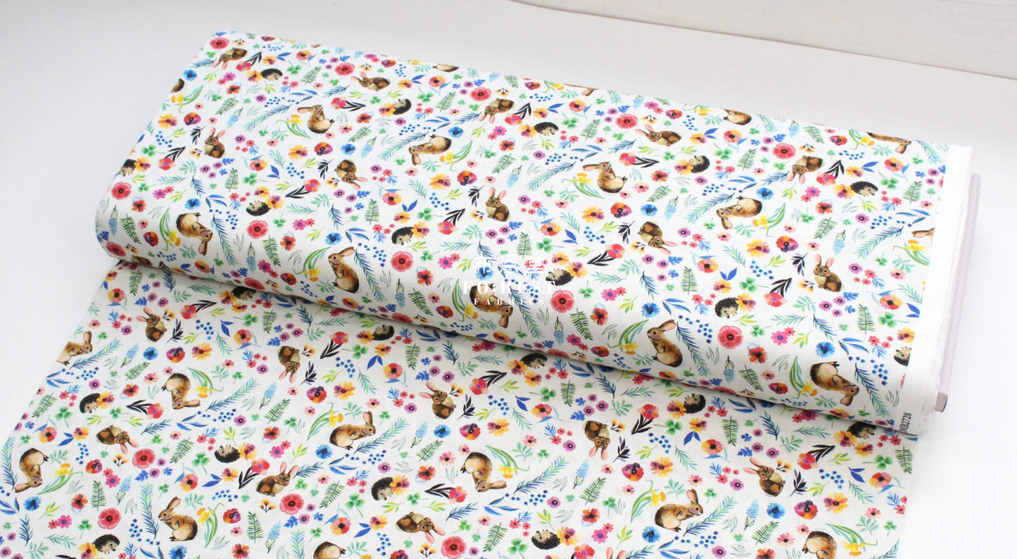 Cotton - Rabbit Flower Fabric