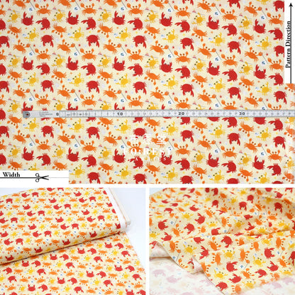 Cotton - Summer Beach Crabby Grabbers Fabric