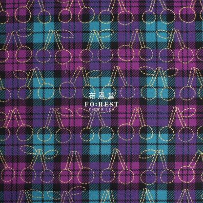 Cotton - Tartan Cherry With Metallic Fabric Purple