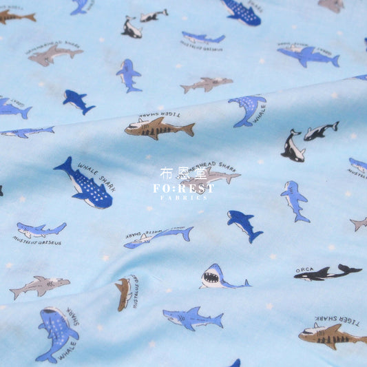 Double Gauze - Shark Fabric Blue Double