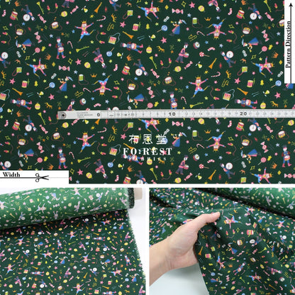 Liberty Of London (Cotton Tana Lawn Fabric) - Tumbling Toys Green Cotton