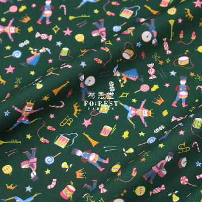 Liberty Of London (Cotton Tana Lawn Fabric) - Tumbling Toys Green Cotton