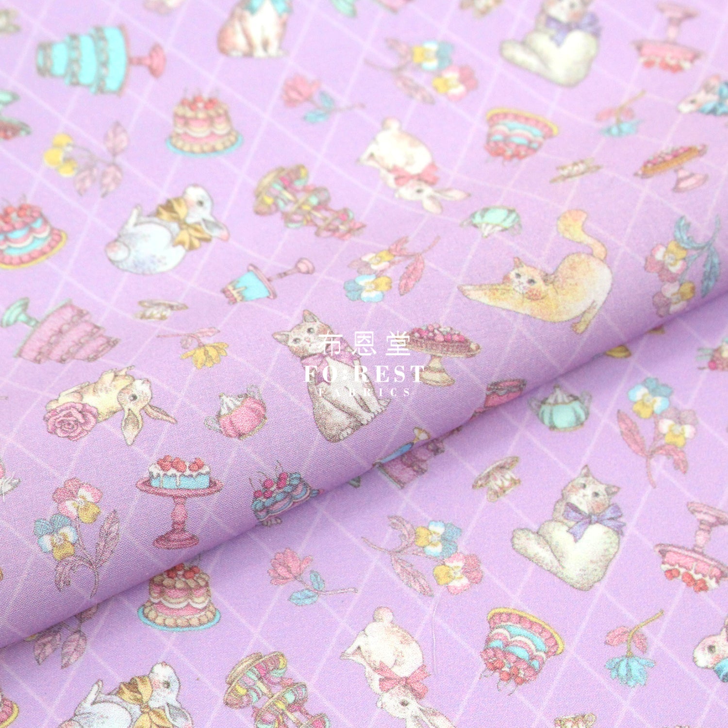 My Little Tailor - Lawn Cats Sweets Paradise F Fabric