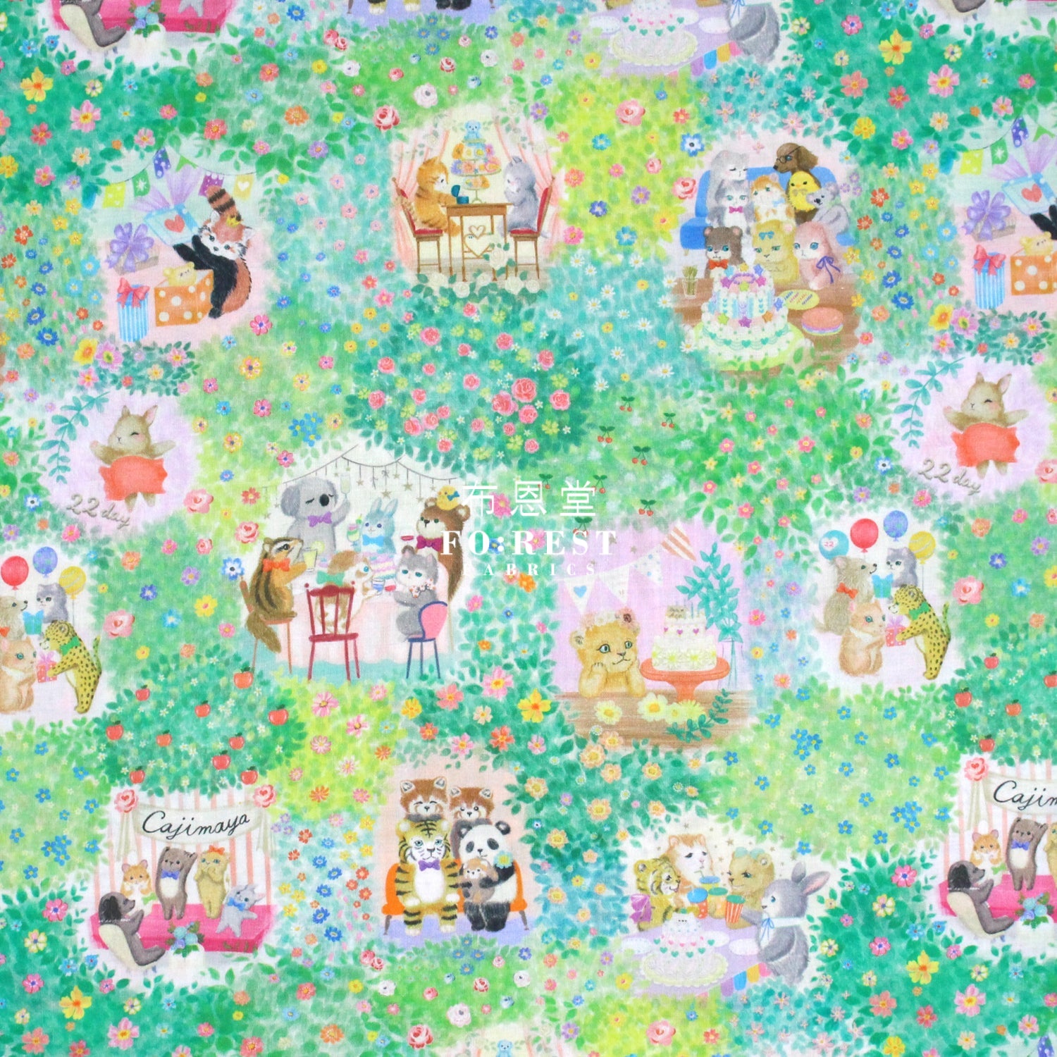 Pre Order Cotton - Mercine Birhtday Party Fabric A Lawn