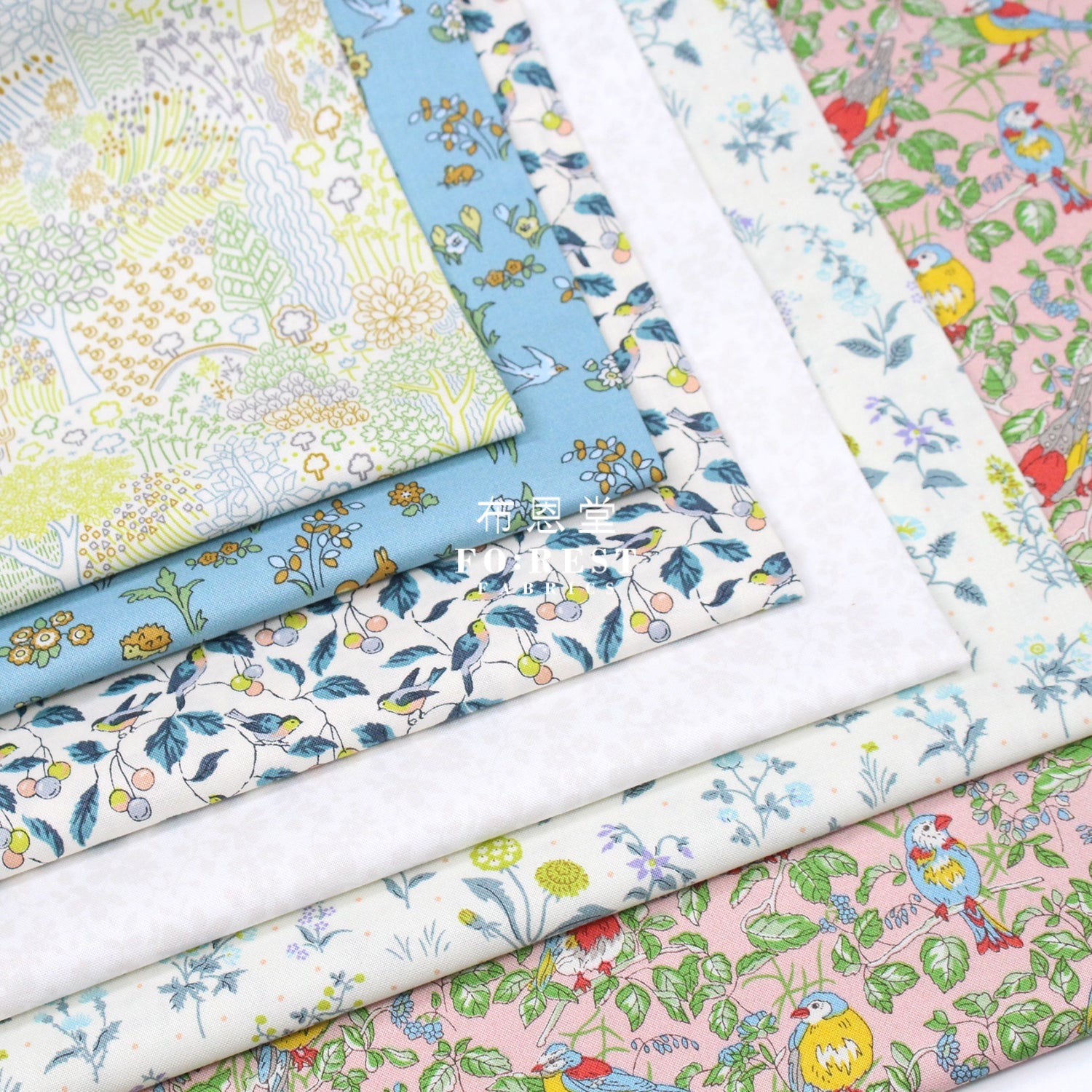 Quilting Liberty - Morning Birdsong A Lasenby Cotton