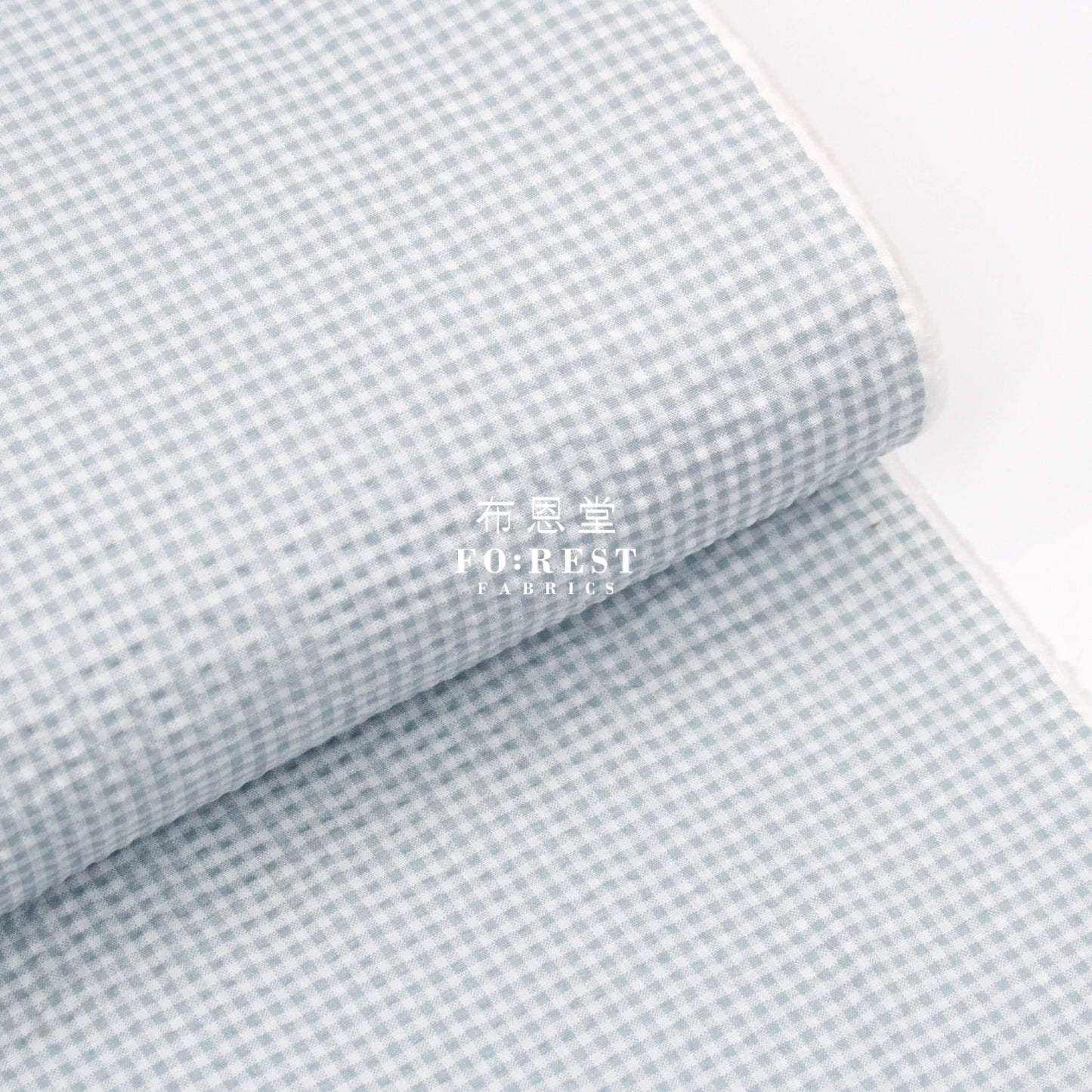 Seersucker Cotton - Checkered Fabric 泡泡棉 Blue 藍 Cotton