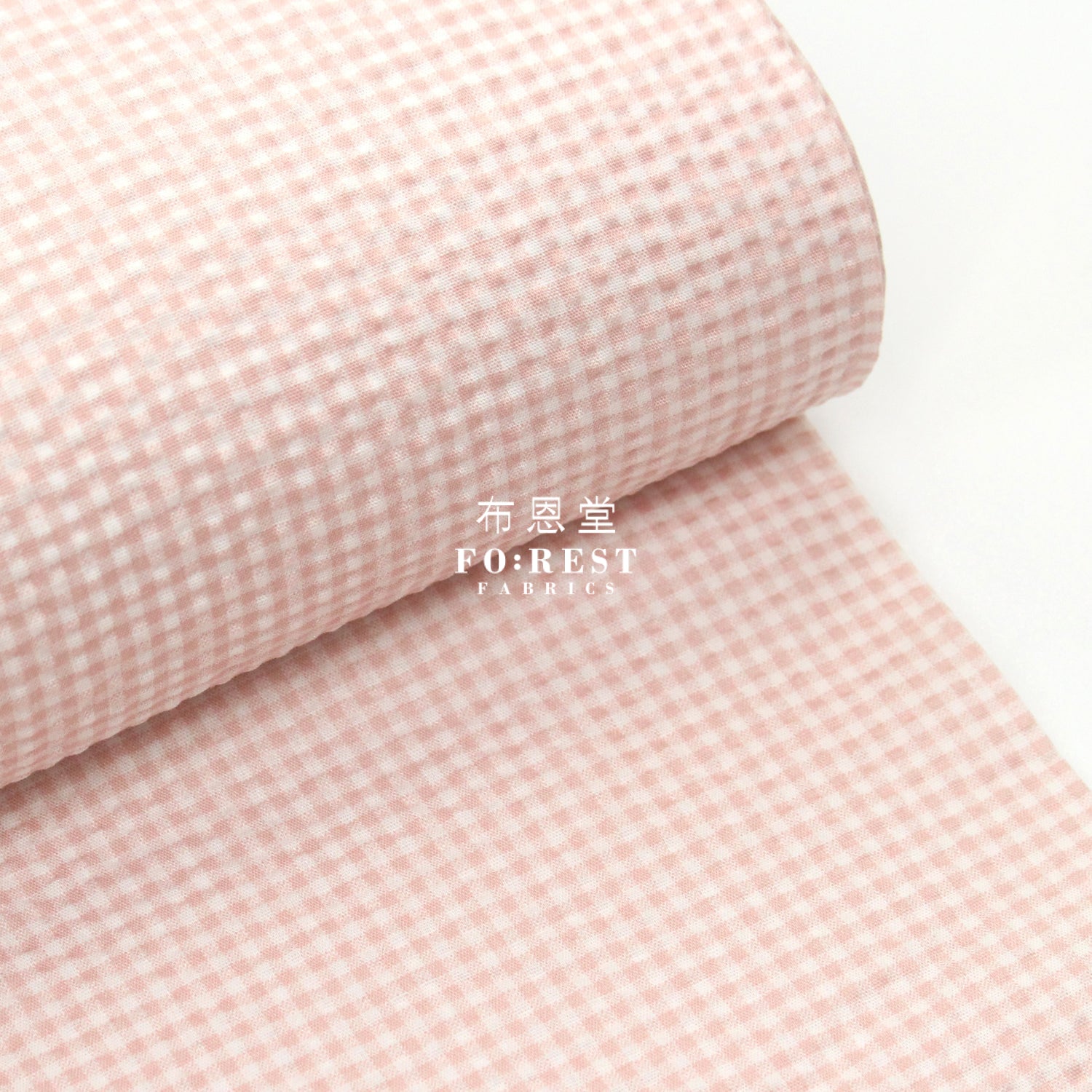 Seersucker Cotton - Checkered Fabric 泡泡棉 Pink 粉紅 Cotton