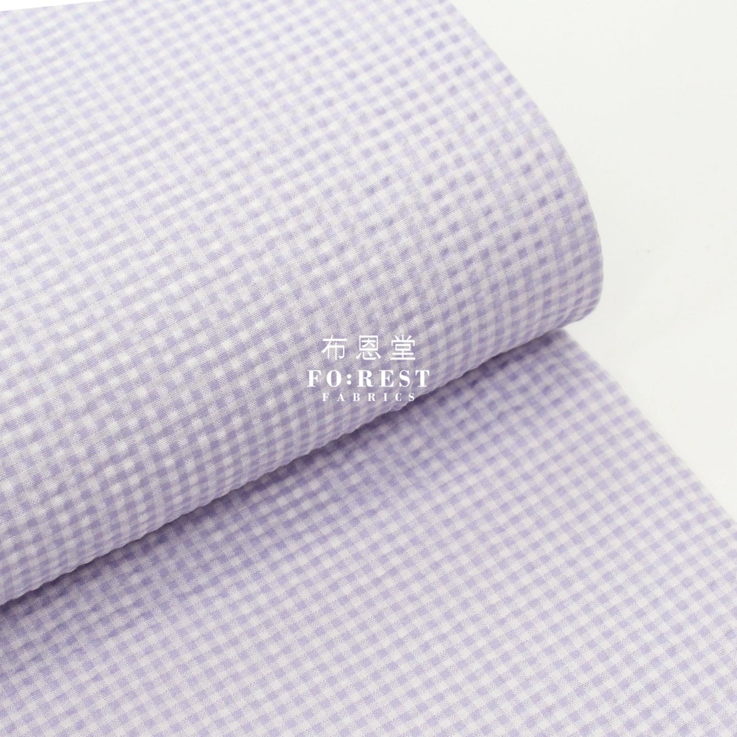 Seersucker Cotton - Checkered Fabric 泡泡棉 Purple 紫 Cotton