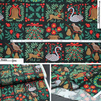 cotton - Holiday Tapestry Green Large fabric