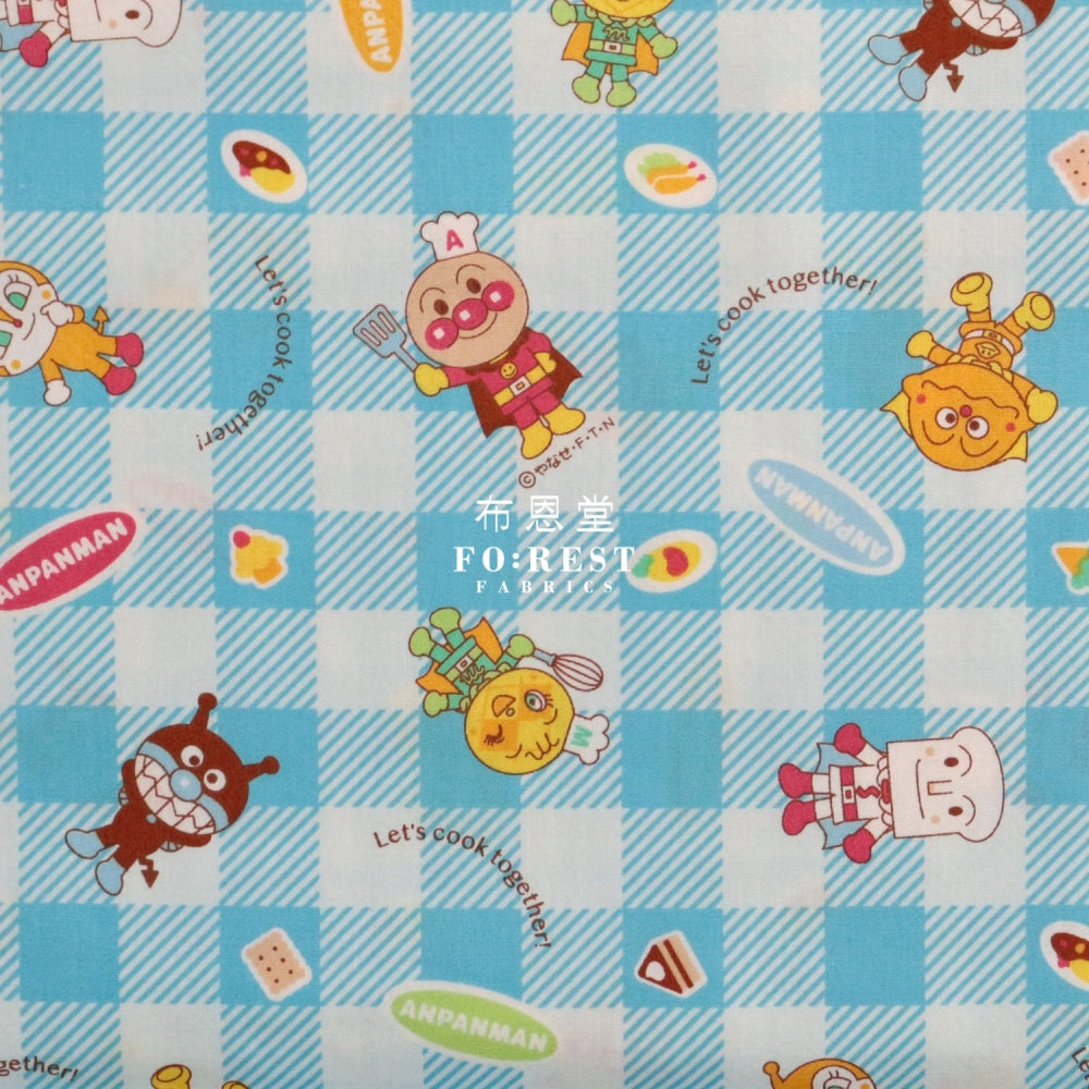 Cotton - Anpanman Fabric Lt.blue (Member) Oxford