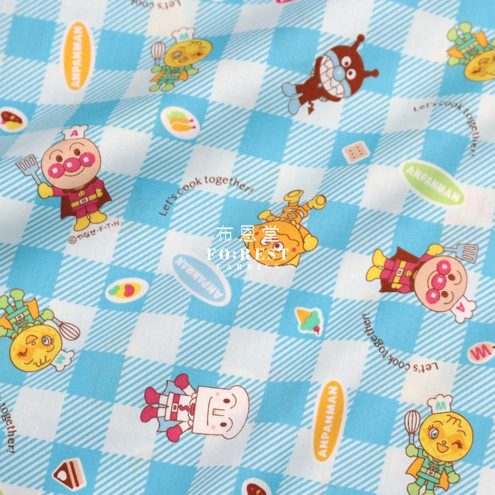 Cotton - Anpanman Fabric Lt.blue (Member) Oxford