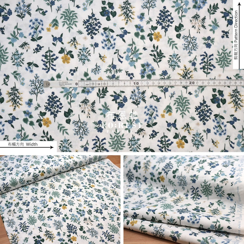 Cotton - Hawthorne Flower Fabric White