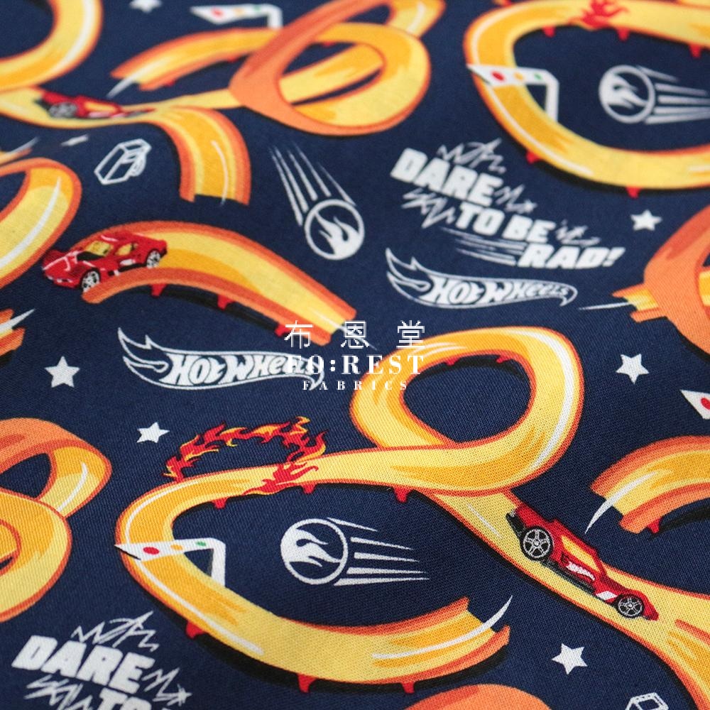 Cotton - Hot Wheel Tracks Car Fabric Navy Cotton