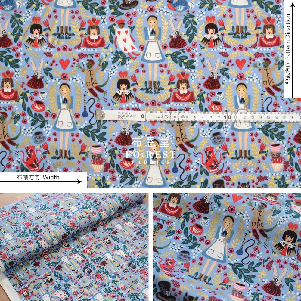 Cotton - Wonderland Alice Fabric Blue