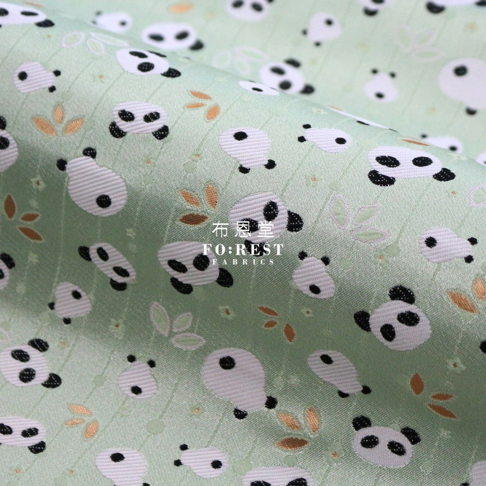 Gold Brocade - Panda Fabric Lt.green Polyester