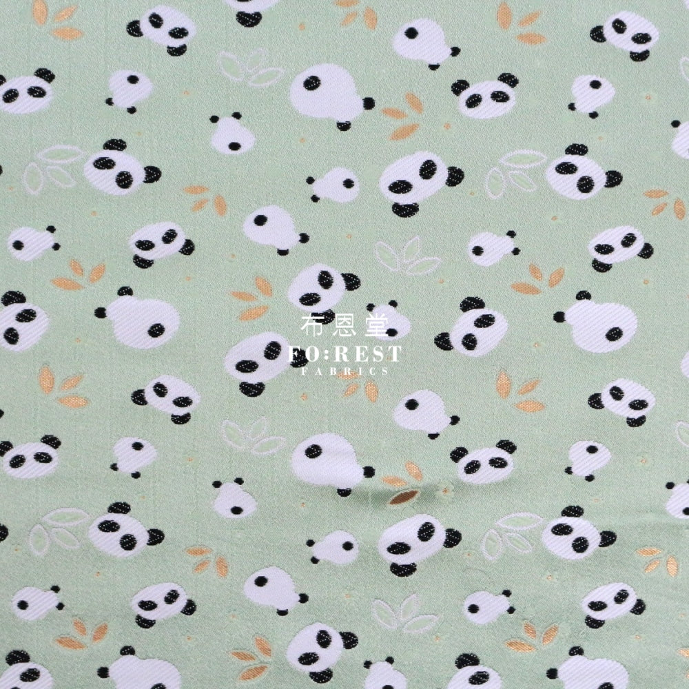 Gold Brocade - Panda Fabric Lt.green Polyester