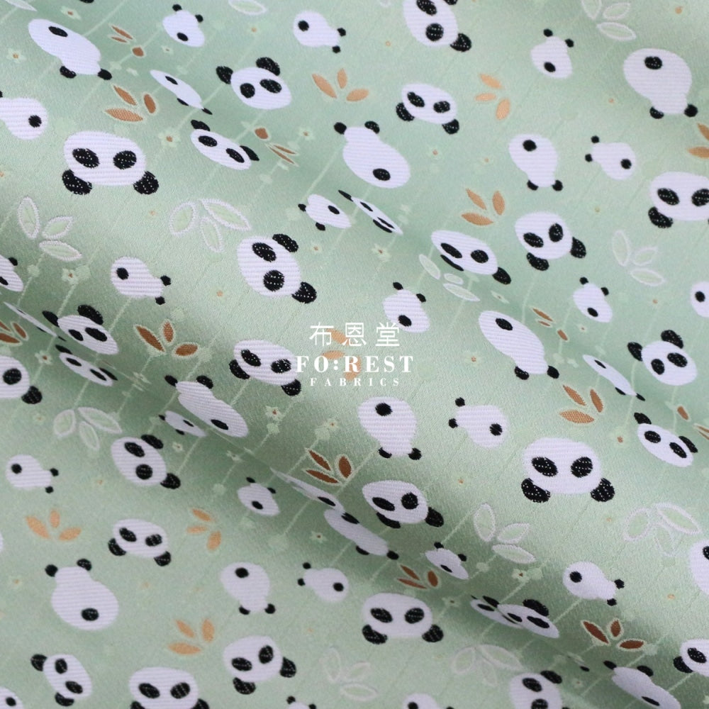 Gold Brocade - Panda Fabric Lt.green Polyester