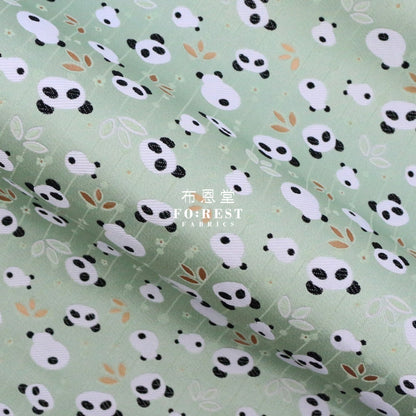 Gold Brocade - Panda Fabric Lt.green Polyester