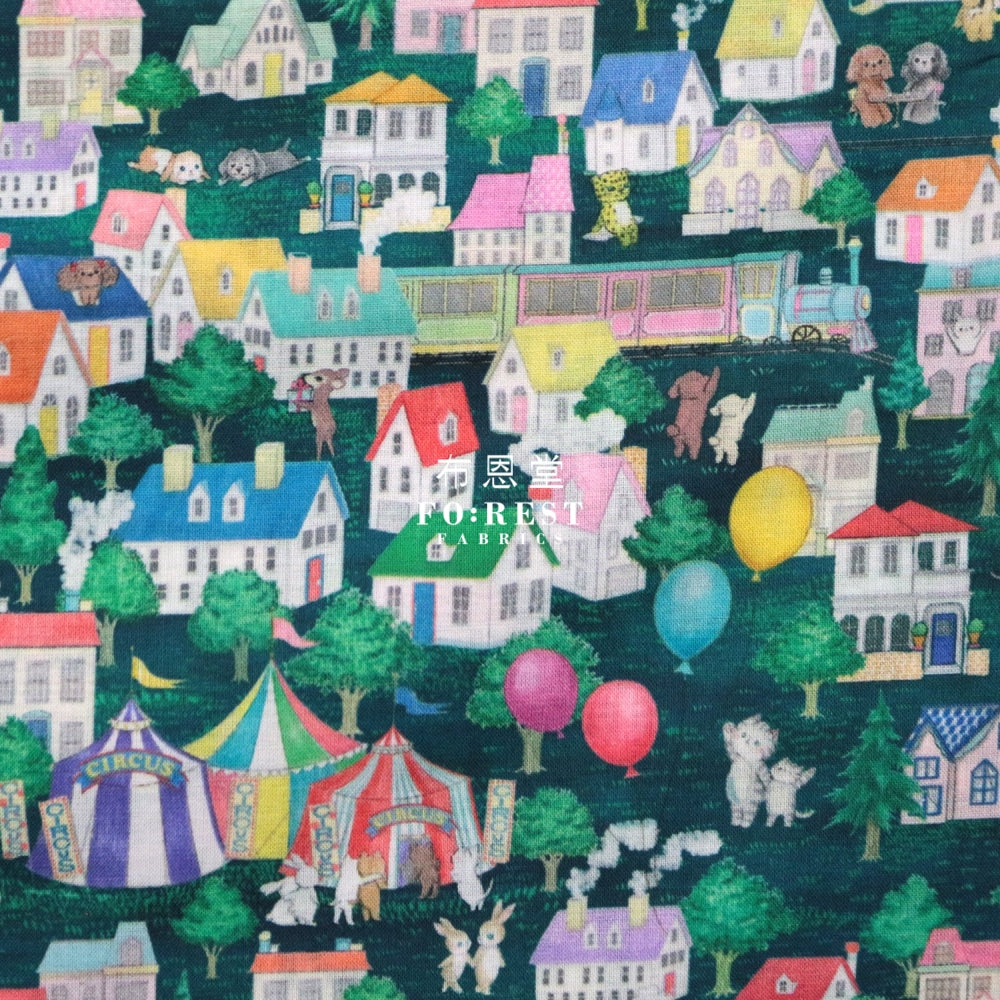 Lawn - City Fabric Darkgreen Cotton Lawn