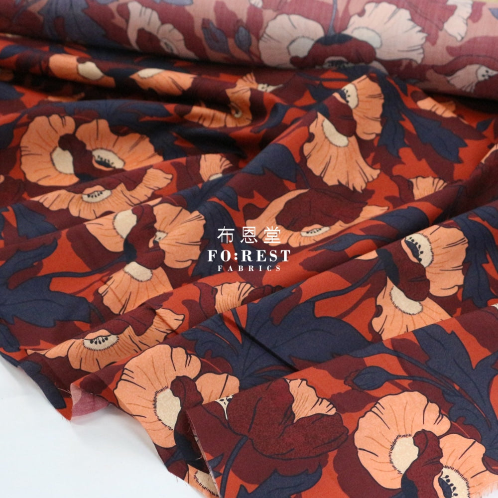 Liberty Of London (Cotton Tana Lawn Fabric) - Butterfield Poppy Brown ...