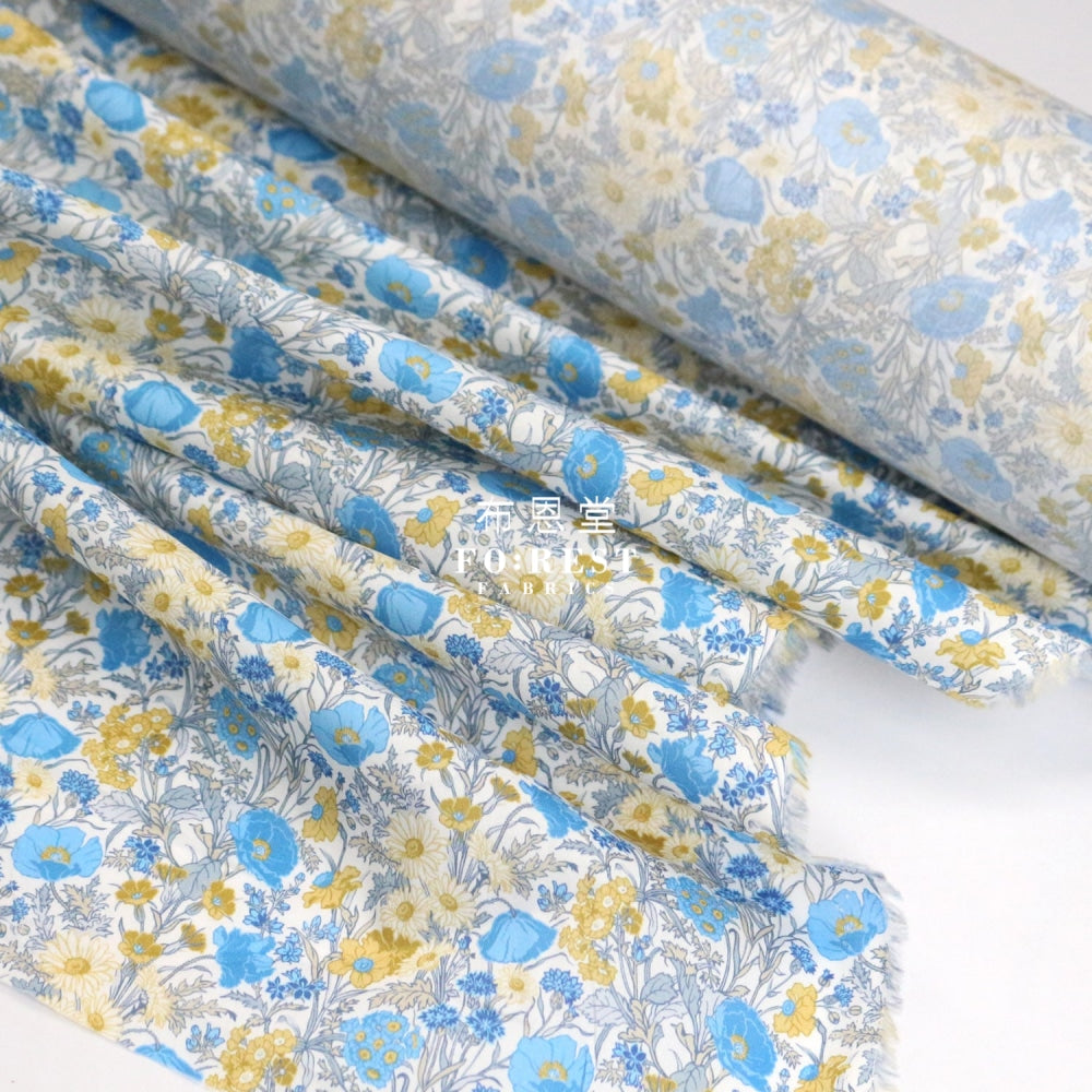 Liberty Of London (Cotton Tana Lawn Fabric) - Florence May Blue Cotton