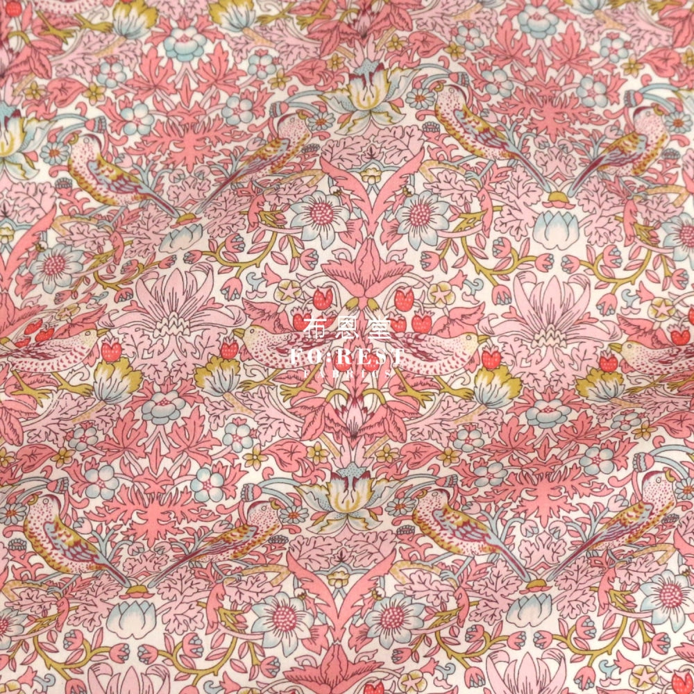 Liberty Of London (Cotton Tana Lawn Fabric) - Strawberry Thief Spring Pink Cotton