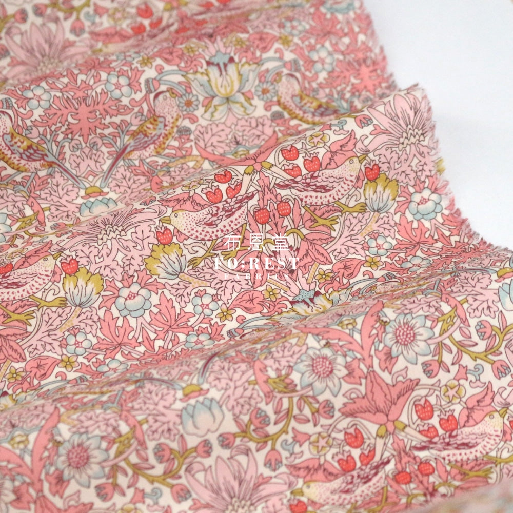 Liberty Of London (Cotton Tana Lawn Fabric) - Strawberry Thief Spring Pink Cotton