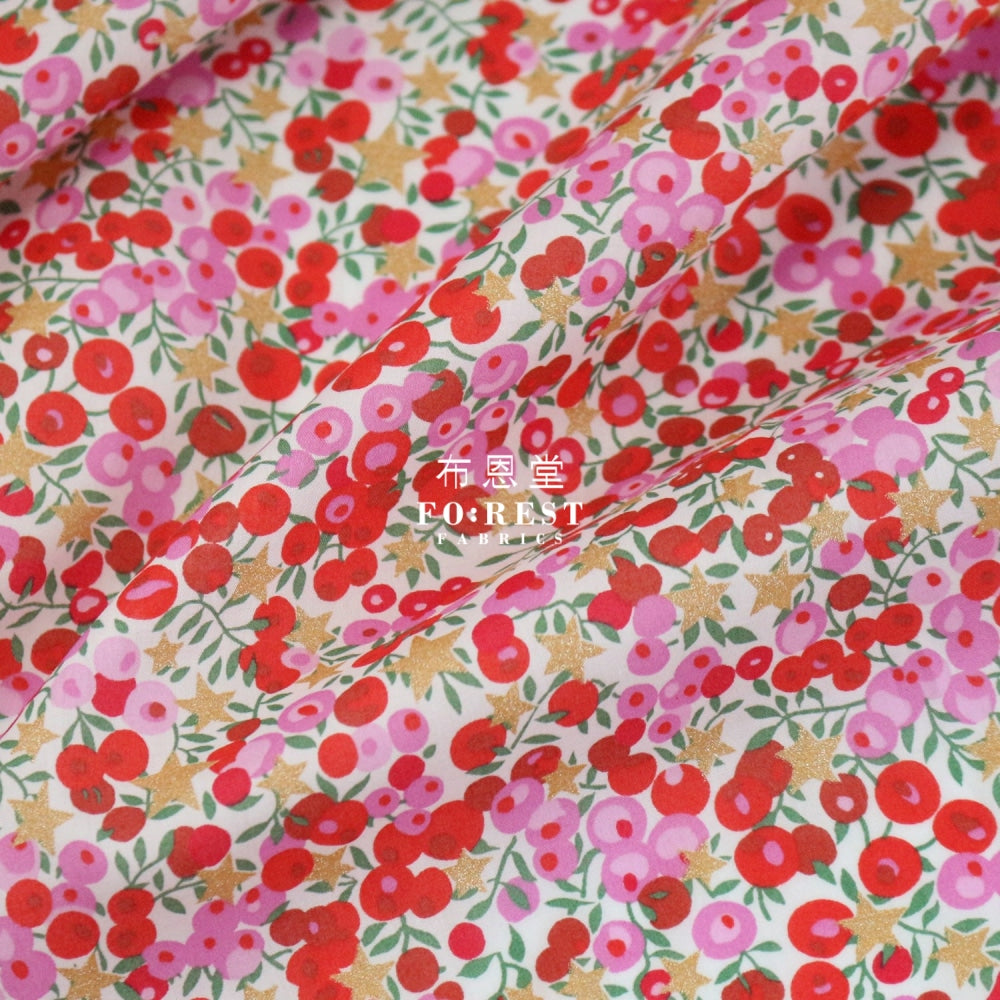 Liberty Of London (Cotton Tana Lawn Fabric) - Wiltshire Stars Red Cotton