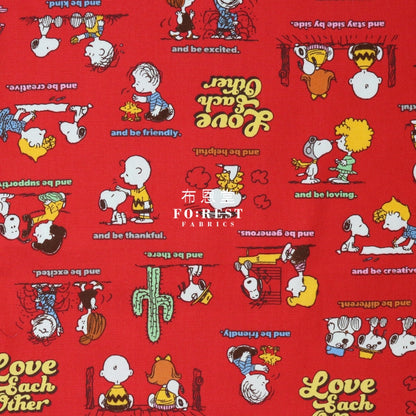 Oxford - Snoopy Friends Fabric Red